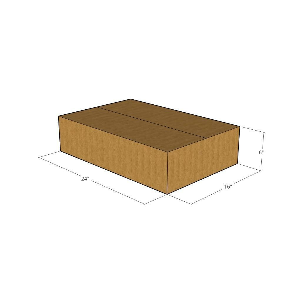 5 24x16x6 Kraft Brown Corrugated Shipping Boxes 32 ECT Single-Wall New