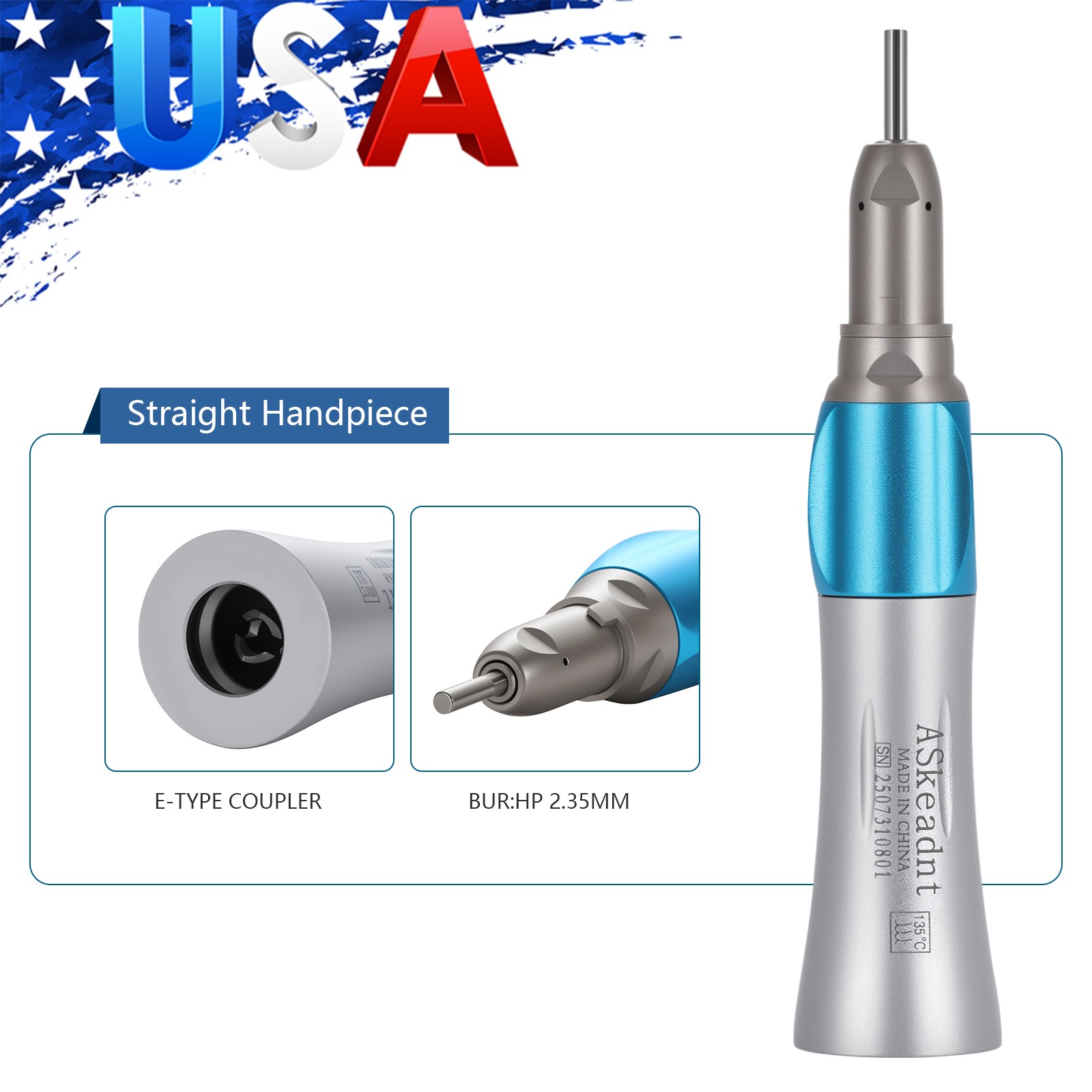 E-TYPE Dental Slow Low Speed Straight Nose Cone Handpiece NSK STYLE