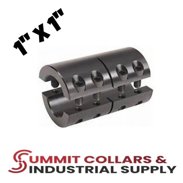 2CC-100-100, 1″ x 1″ Rigid Shaft Coupling, Double Split AKA two piece (qty 1)
