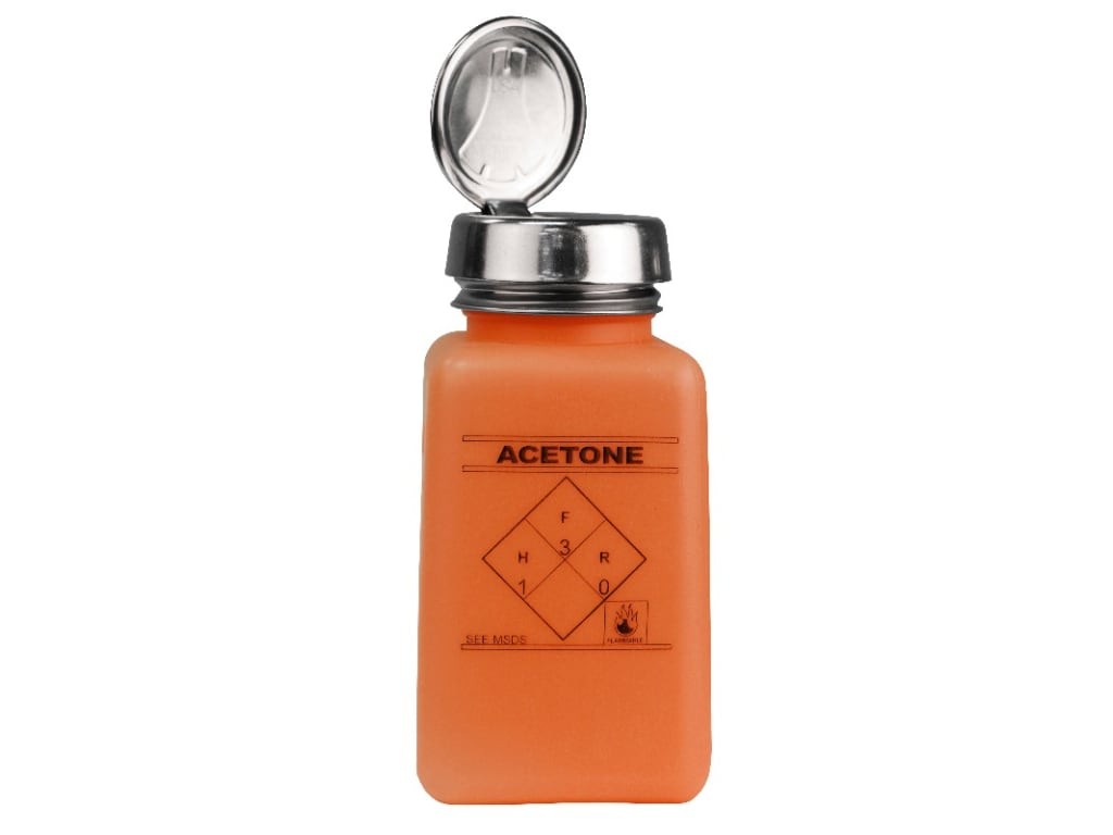 Menda 35271 – durAstatic dissipative HDPE orange square bottle w/one-touch pump,