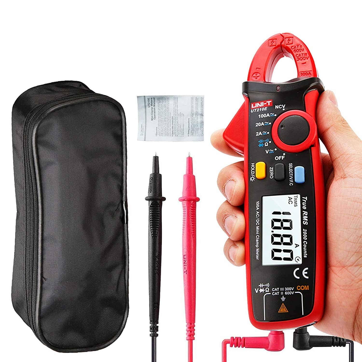 UNI T UT210E TRUE RMS Digital Clamp Meter AC DC Ammeter Voltmeter Ohmmeter