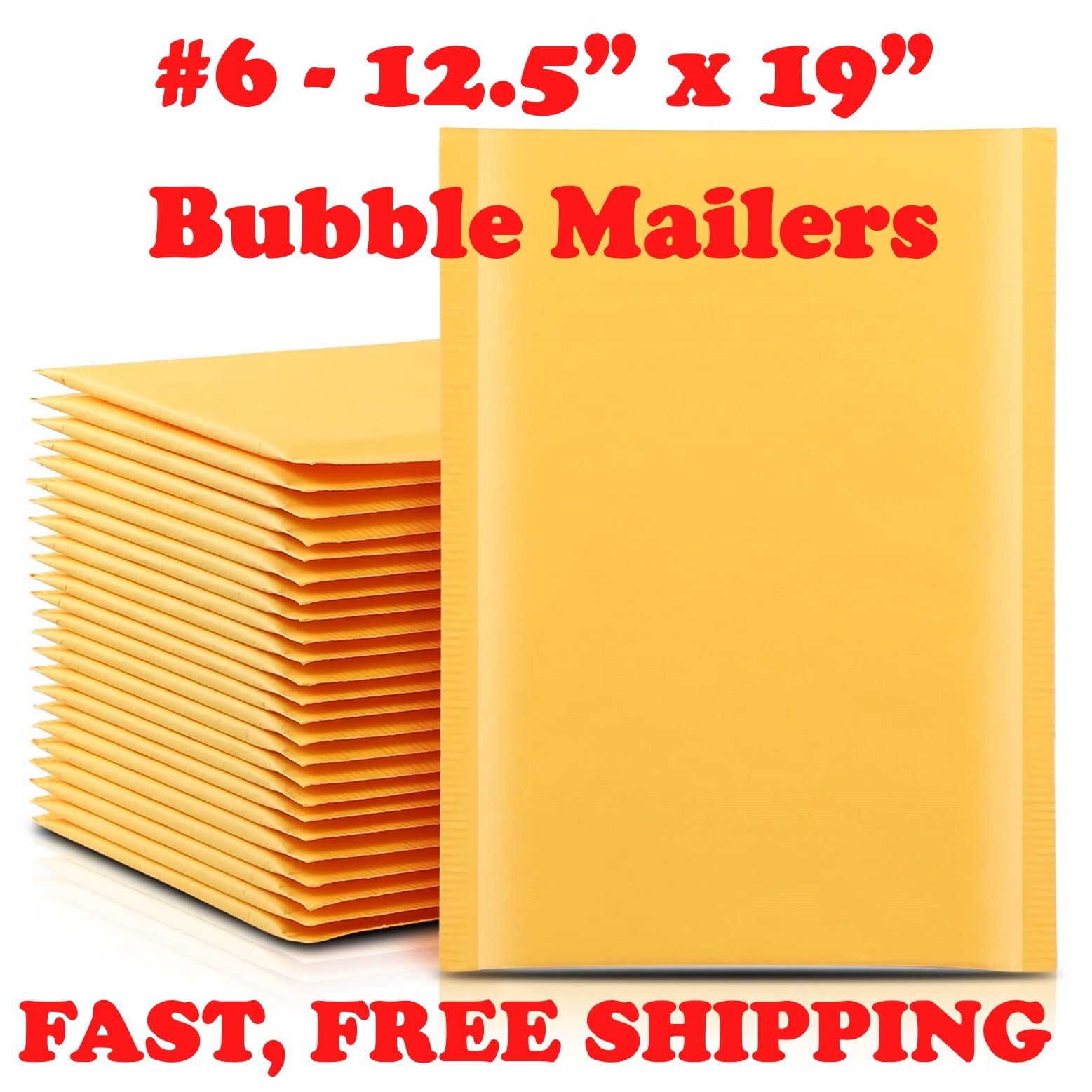 #6 12.5×19 KRAFT BUBBLE MAILERS SEAL SHIPPING BAGS ENVELOPES PADDED (12.5×18)