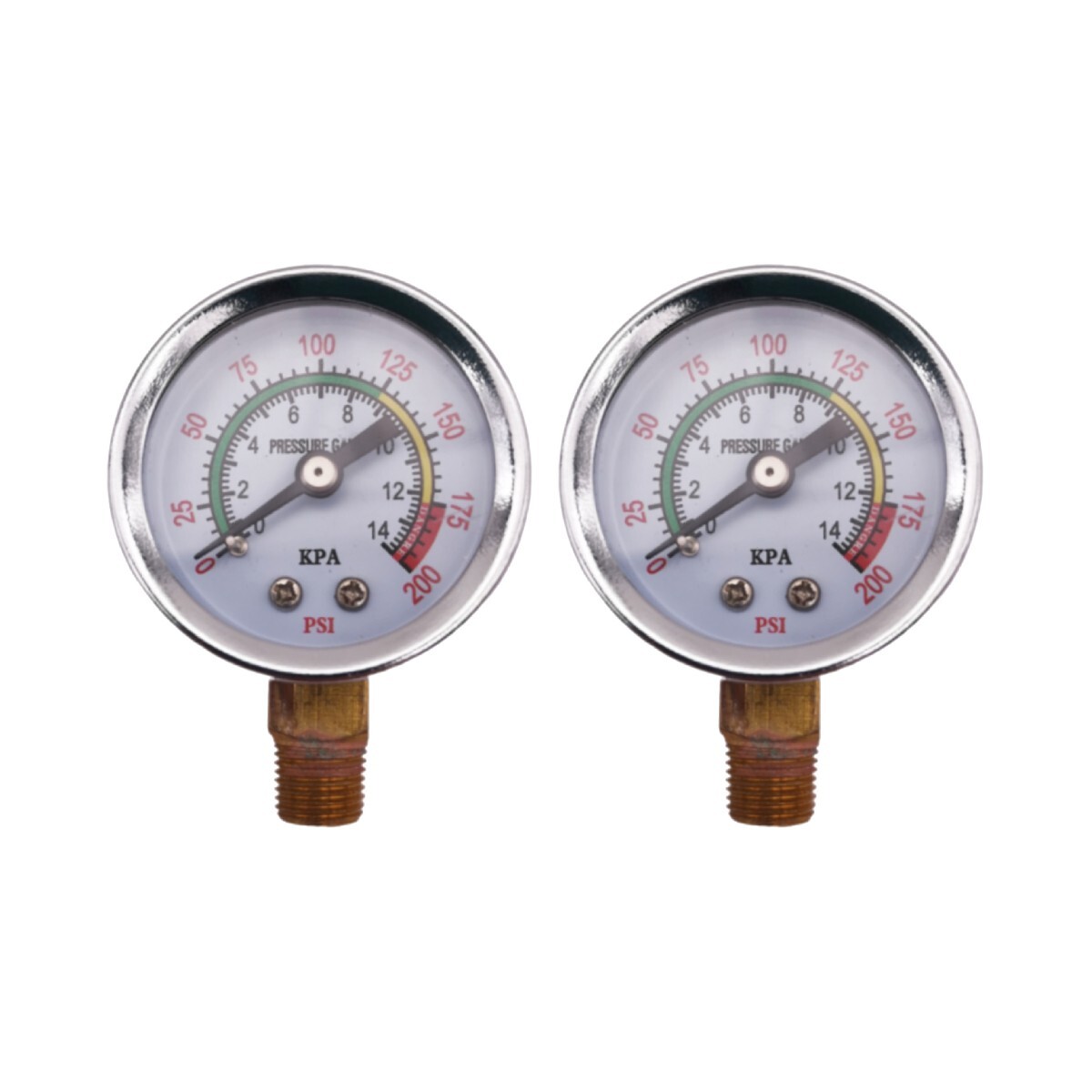 2 pcs Air Compressor Pressure Gauge 0-200 PSI 1/8″ NPT Side Mount 1.5″ Face