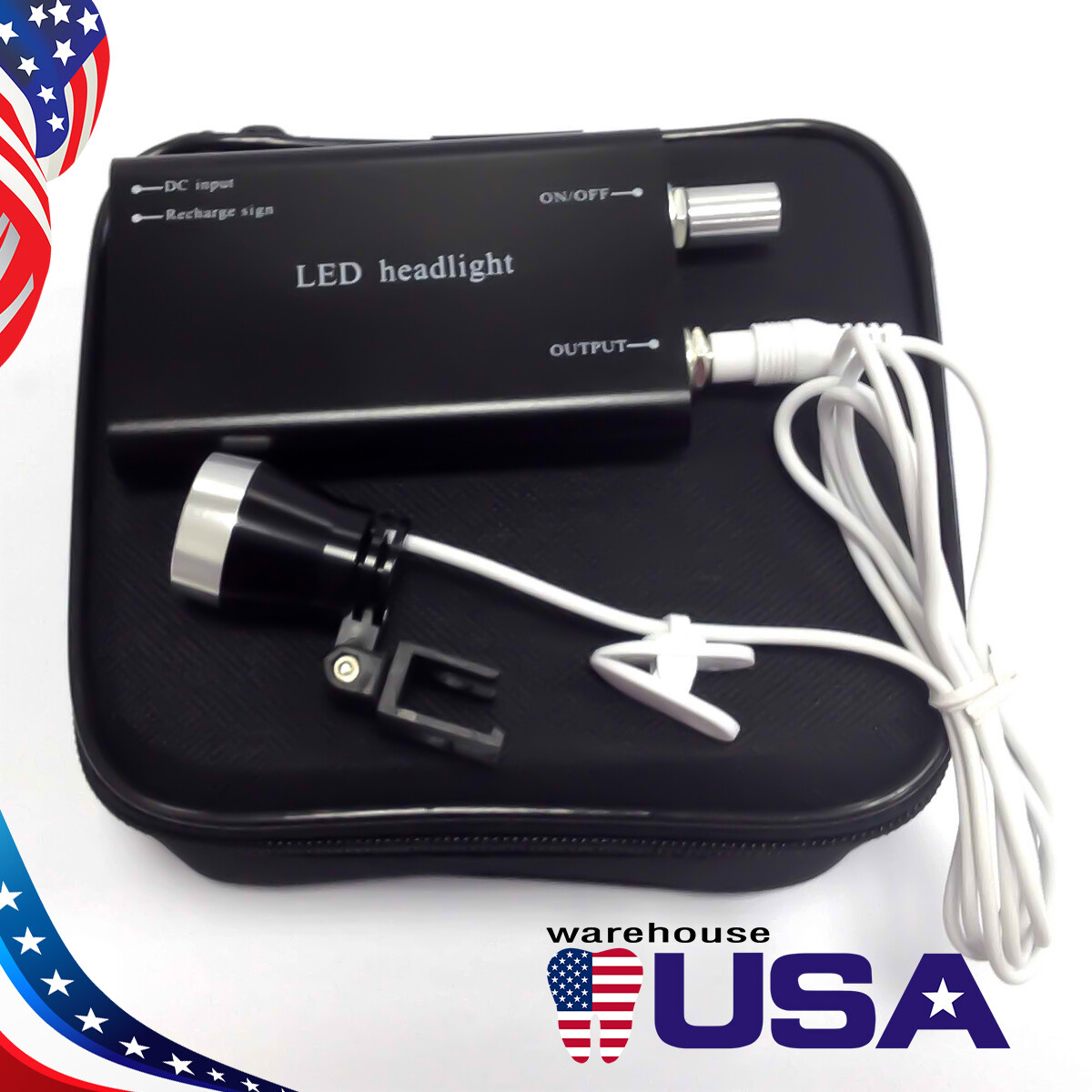 Black Dental Surgical 5W LED Head Light Headlight For Binocular Loupes