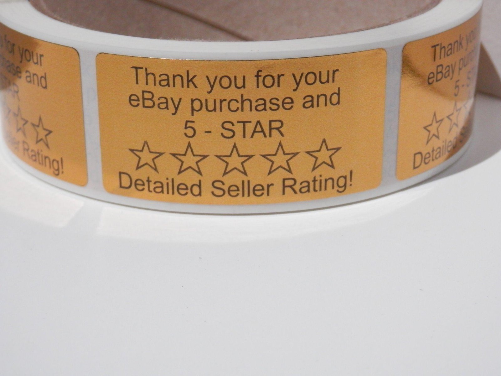 Thank You Sticker Label eBay Purchase 1×2 bright gold bkgd 250/rl