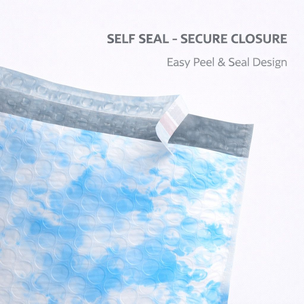 SmileMail Cloud Tie Dye Bubble Mailers 6.5×10 Self Seal Padded Envelopes 25/500
