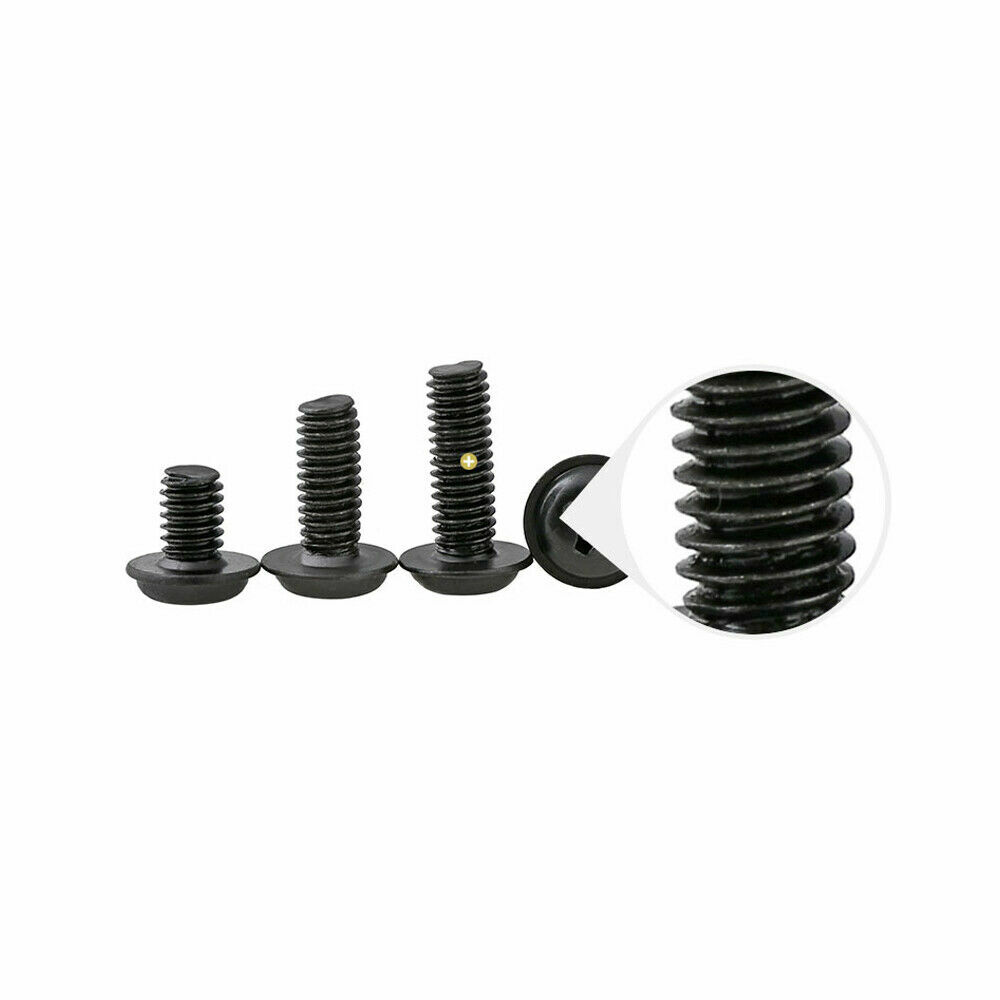 M1.4 M2 M2.5 M3 M4 M5 M6 Flange Phillips Pan Head Machine Screws Bolt Black Zinc