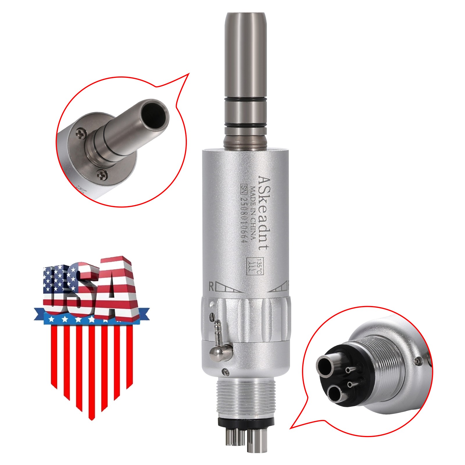 NSK Style Dental Slow Low Speed Handpiece Straight Contra Angle Air Motor 4 /2H