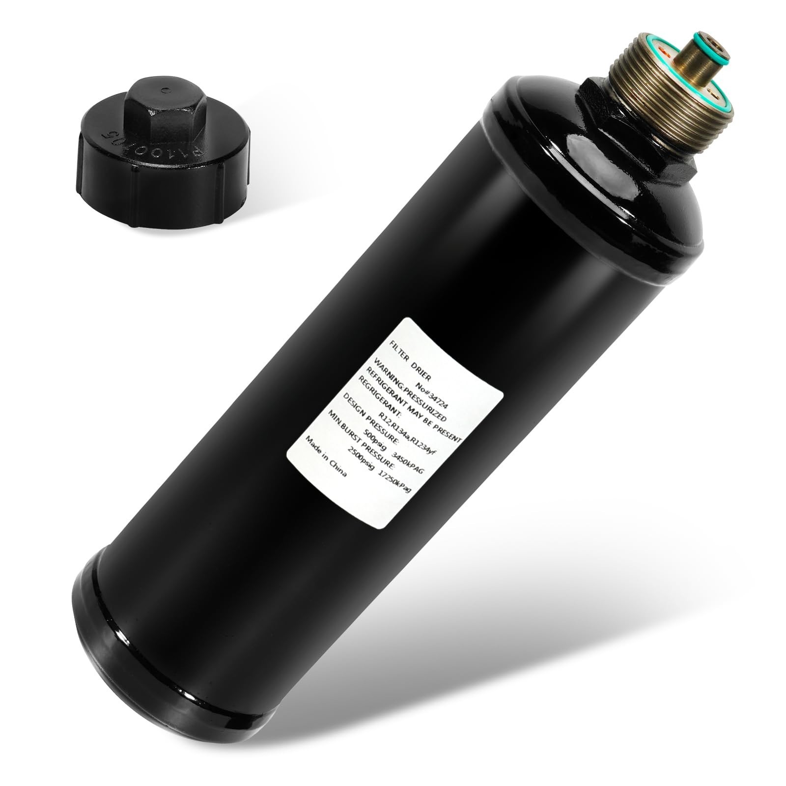 A/C Recycling Spin-On Filter-Drier for Refrigerant Recovery Machines, Fits 34724