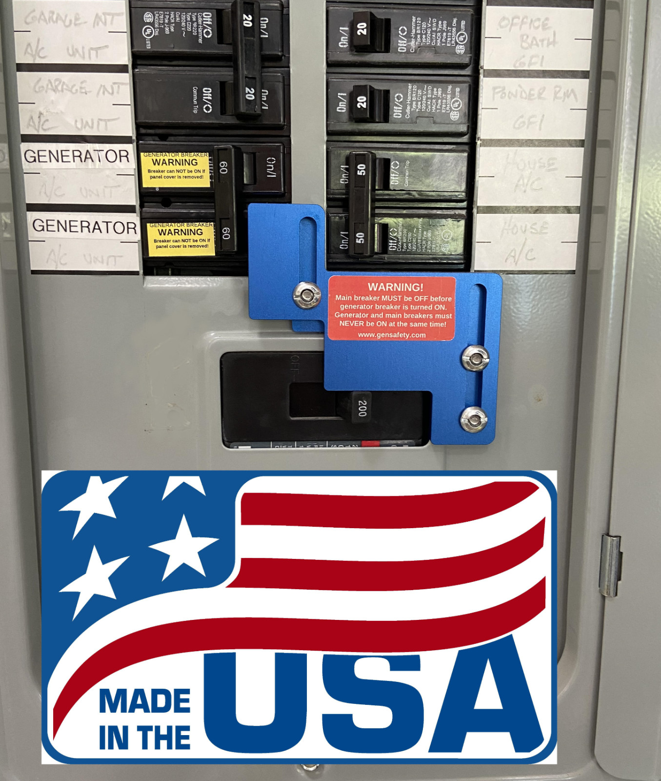 BR200 Generator Interlock Kit Eaton / Cutler Hammer or Challenger 150 & 200A BR