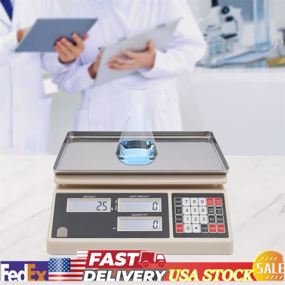 Industrial Counting Scale, 30kg X 0.5g, Digital Scale for Parts and Coins, g/k