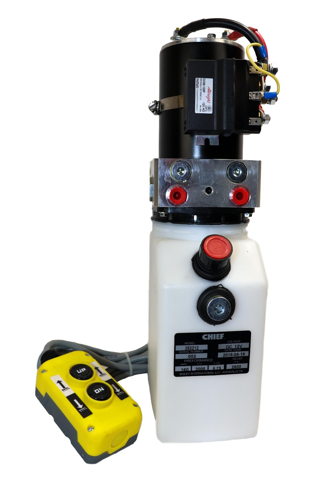 Chief Hydraulic Power Unit, 12VDC, Double Acting, SAE 4 ports, 2.5 L Tank