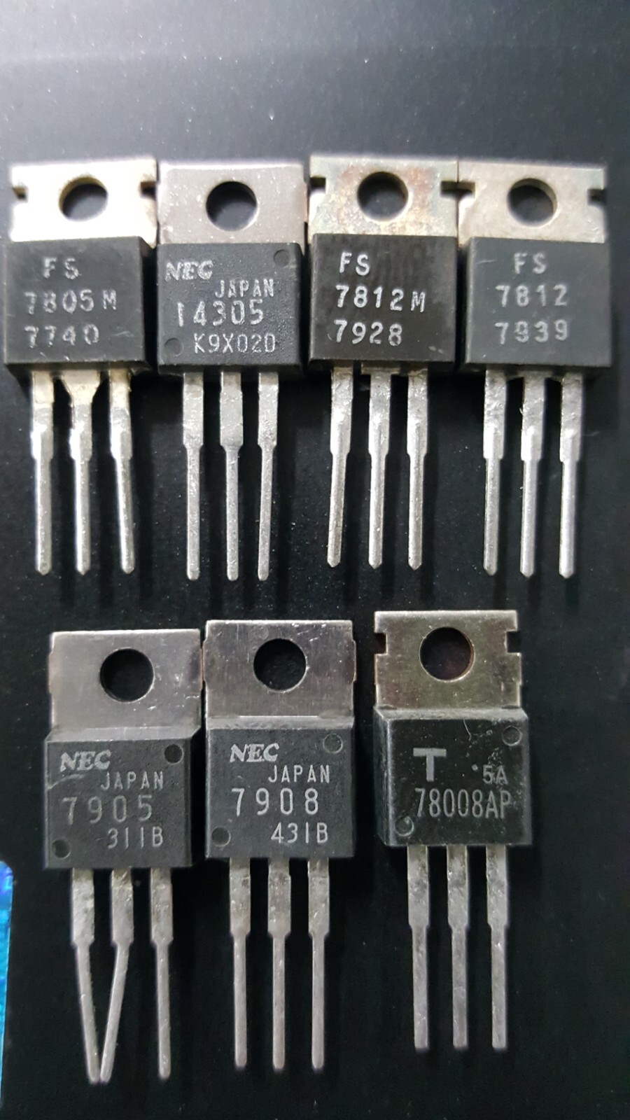 Various DC voltage regulators used by Older ONKYO as obtained (see note)
