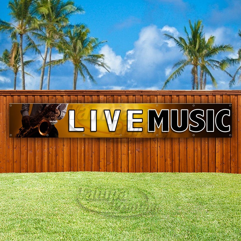 LIVE MUSIC Advertising Band Show Bar Singing Vinyl Banner Flag Sign USA XL02004