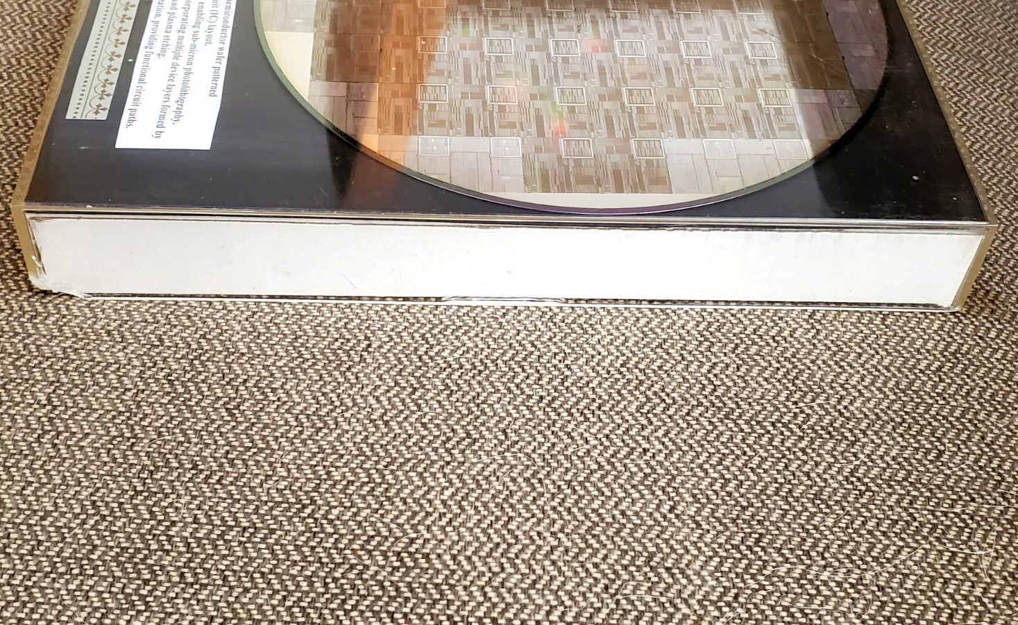 Old Late 1980s 8″ Genuine Semiconductor Wafer inside Plastic Display Case