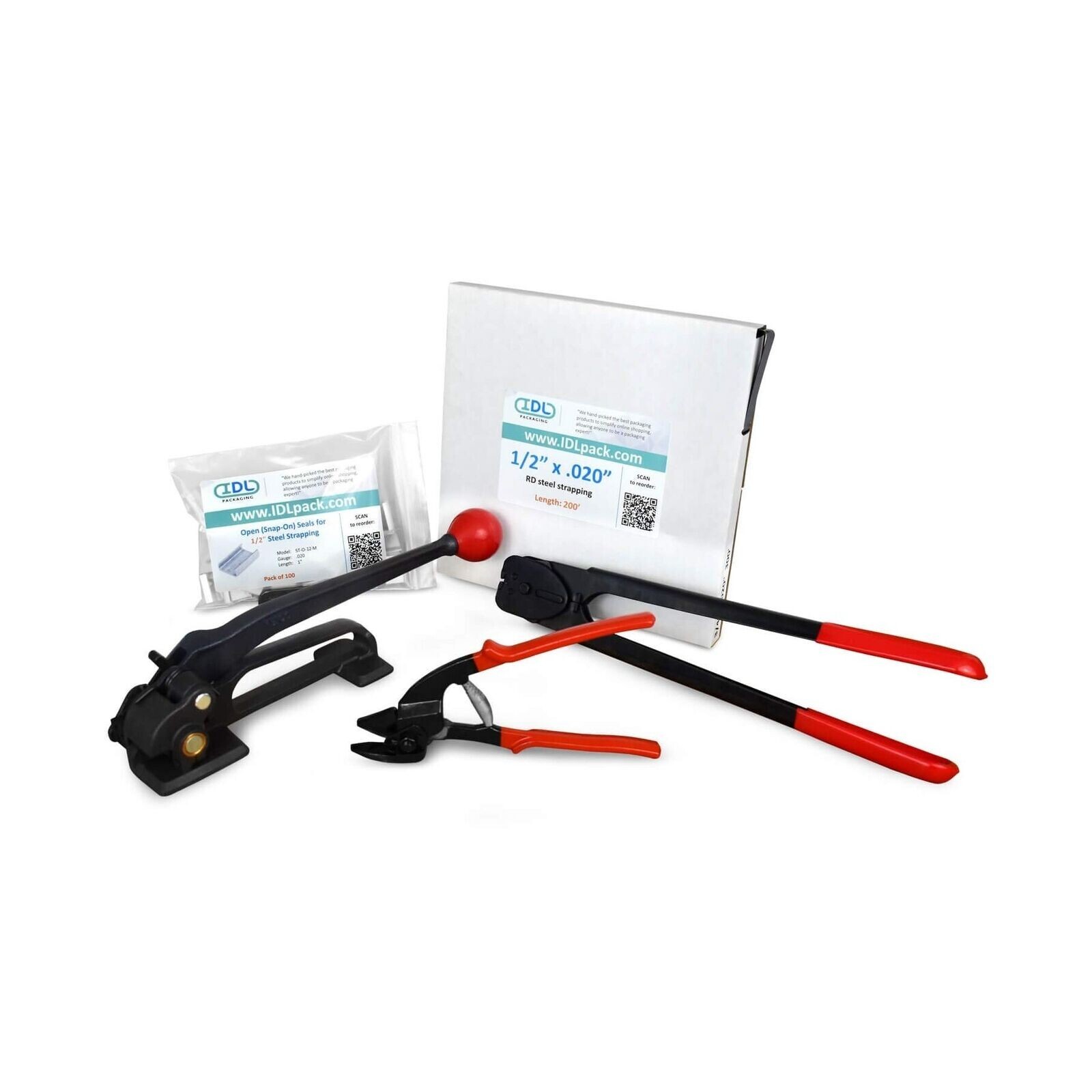 IDL Packaging Portable 1/2″ x 200′ Steel Strapping Kit, 1100 lbs Break Strength