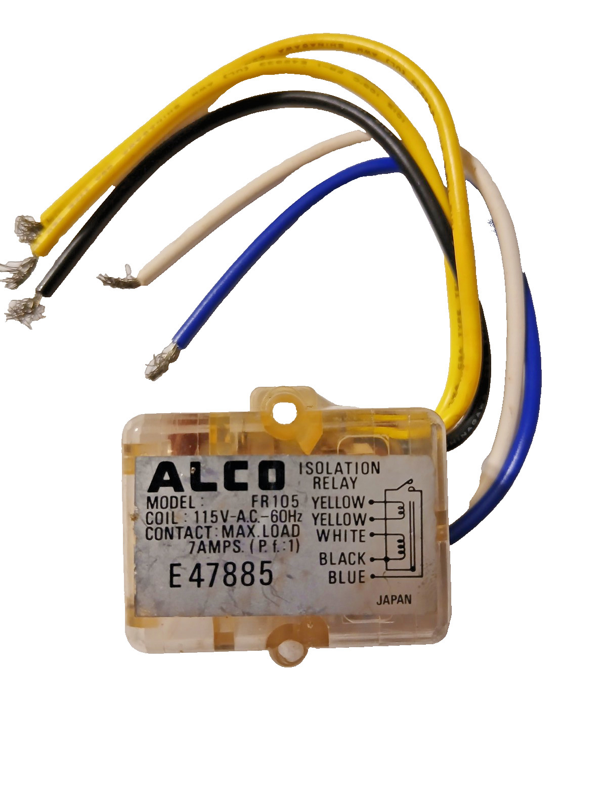ALCO FR105 Isolation Relay 7 amps 115 VAC 60 hz – Made in Japan Used