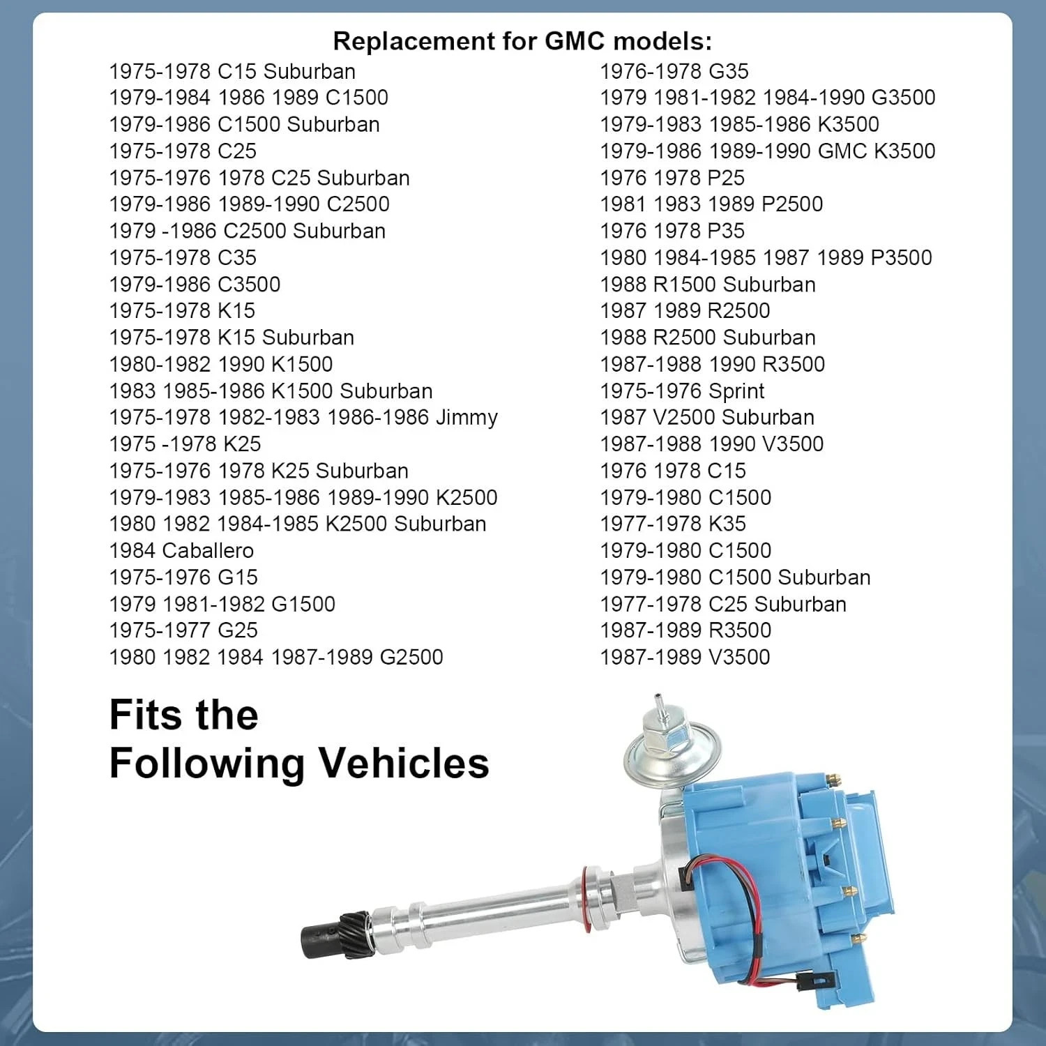 HEI Ignition Distributor with Blue Cap for Chevy GM Small Blocks 283 305 307 327