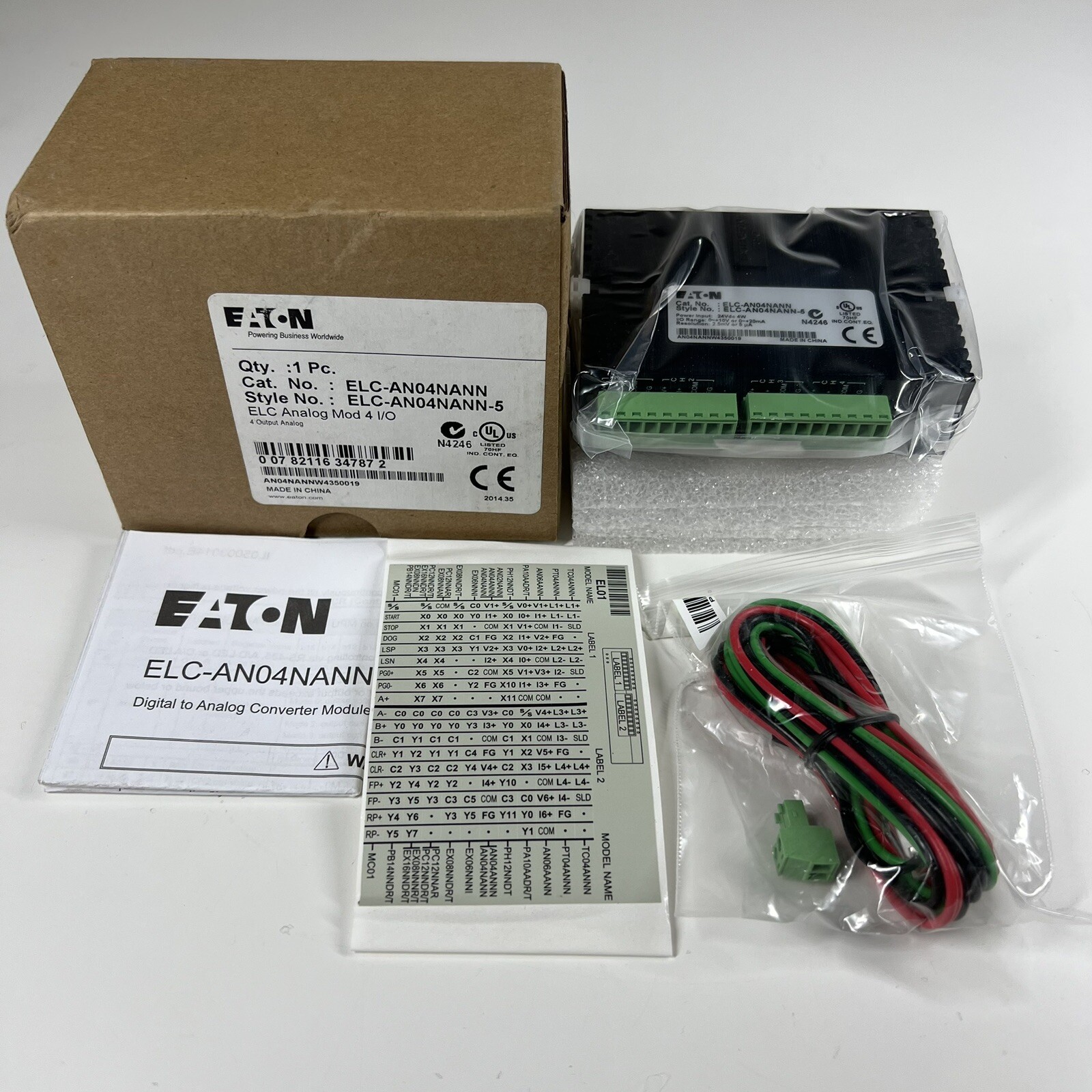 NEW Eaton ELC-AN04NANN-5 ELC AN04NANN 24VDC 4W Expansion Module Analog Mod 4