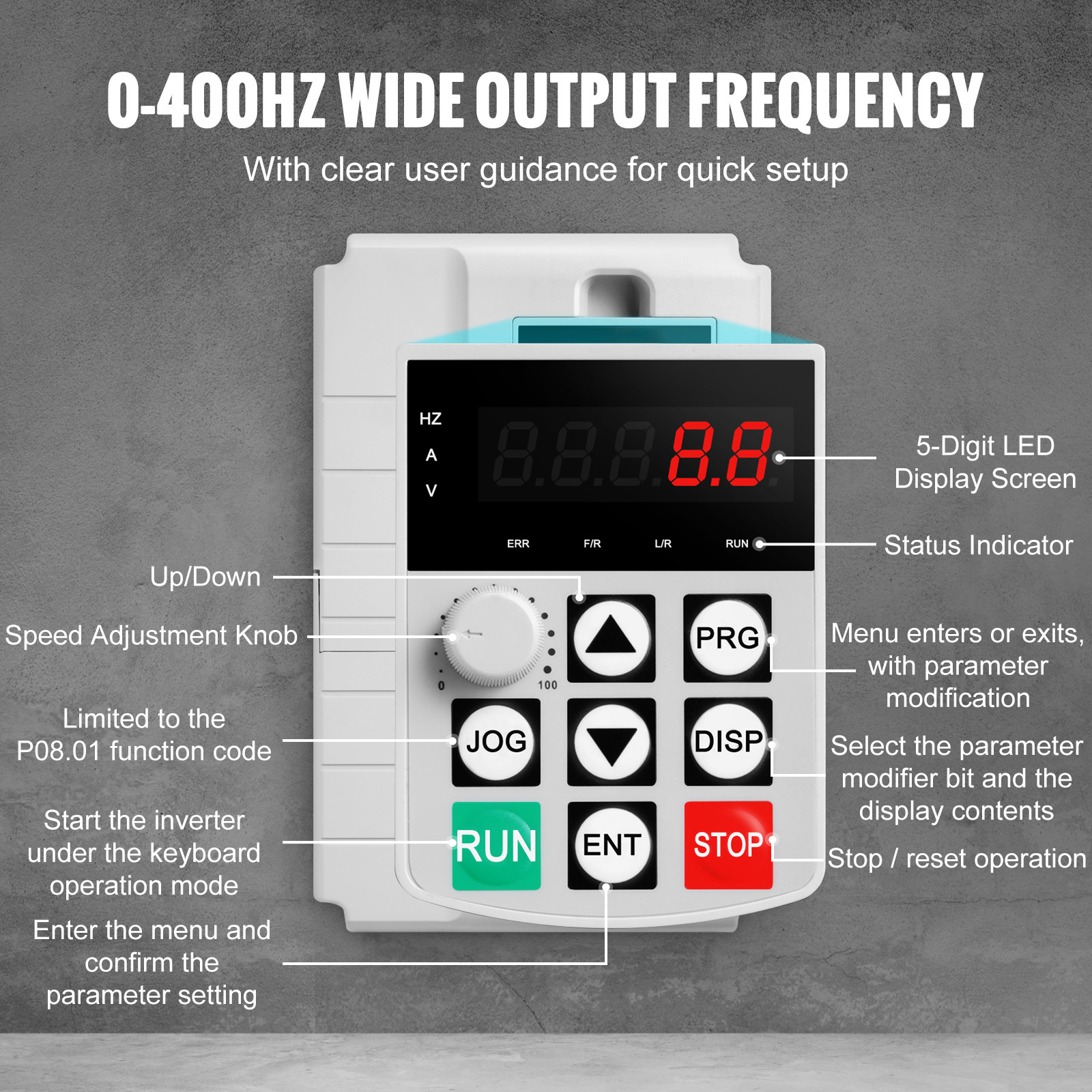 7.5KW 10HP Variable Frequency Drive Inverter Convert 1 To 3 Phase VFD 220V