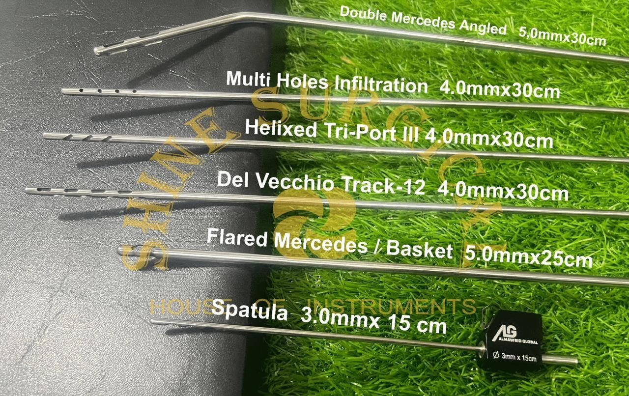 8Pcs MicroAire Type Pal Reusable Cannulas Liposuction Cannulas