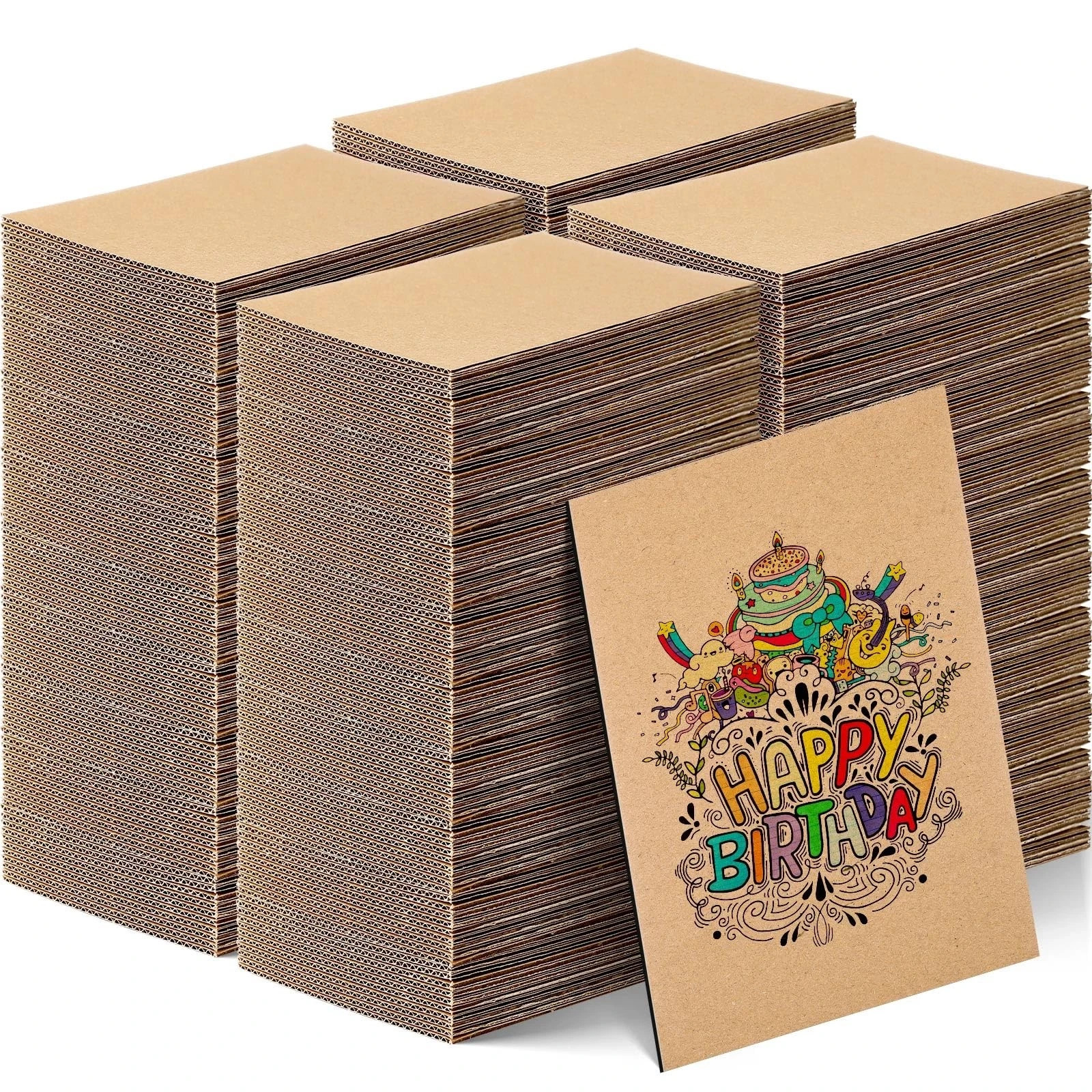 400 Pcs 5 x 7 Inch Corrugated Cardboard Sheets for Mailers 2 mm Thickness Fla…