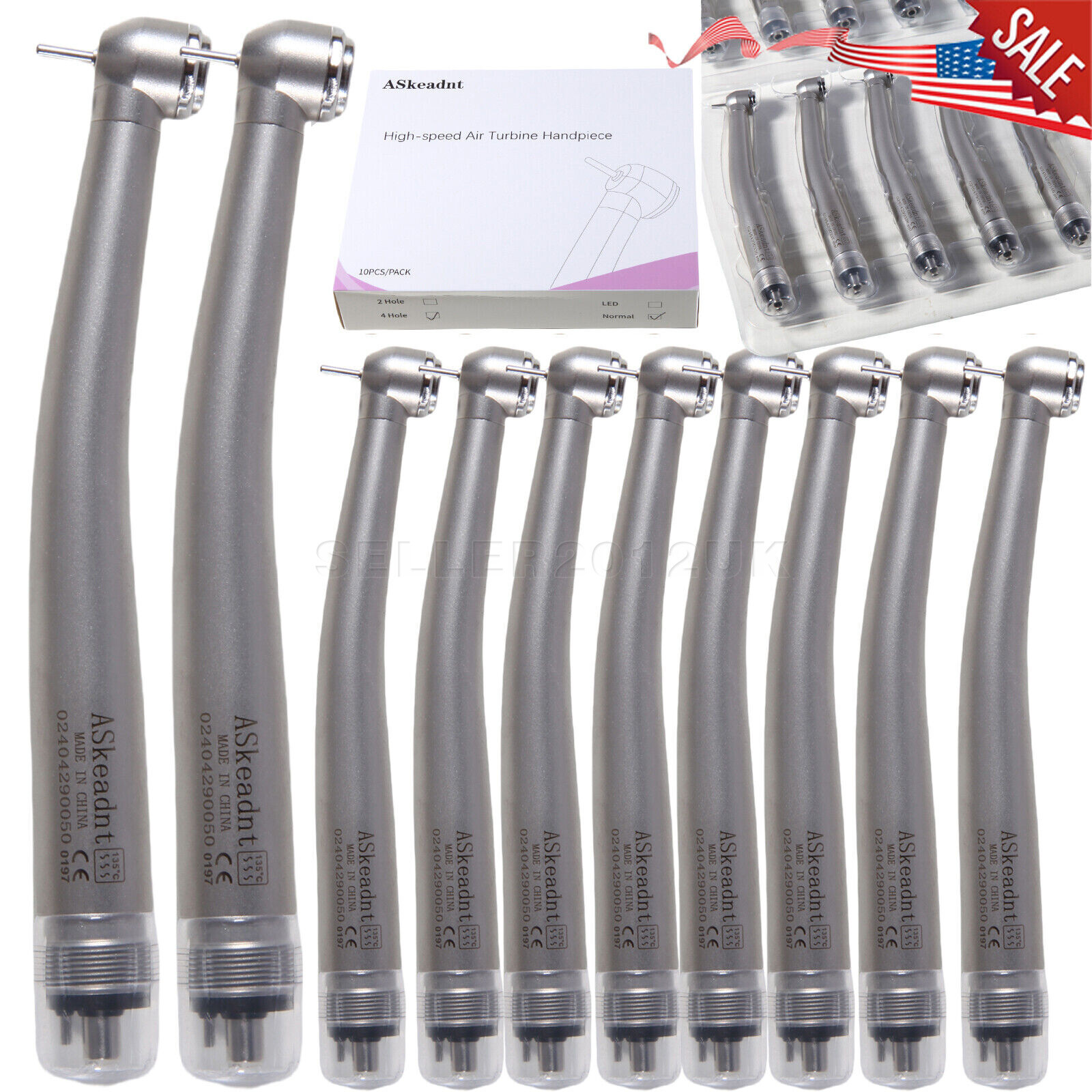 10 PCS Dental PANA MAX Style High Speed Handpiece Push Button 4 Hole Midwest
