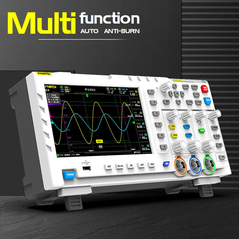 FNIRSI 1014D 7″ LCD 2 Channel Signal Generator Digital Storage Oscilloscope H0V2