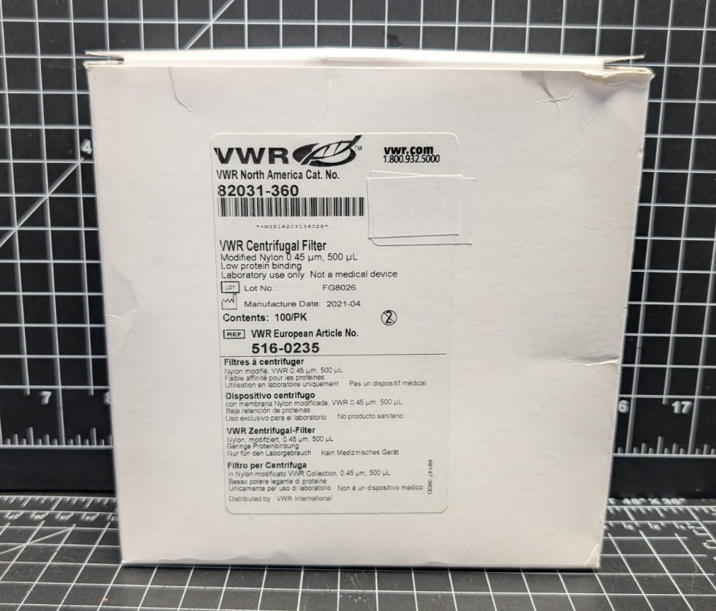 VWR Centrifugal Filters 0.45μm 500μL Nylon Membrane 82031-360 516-0235 millipore