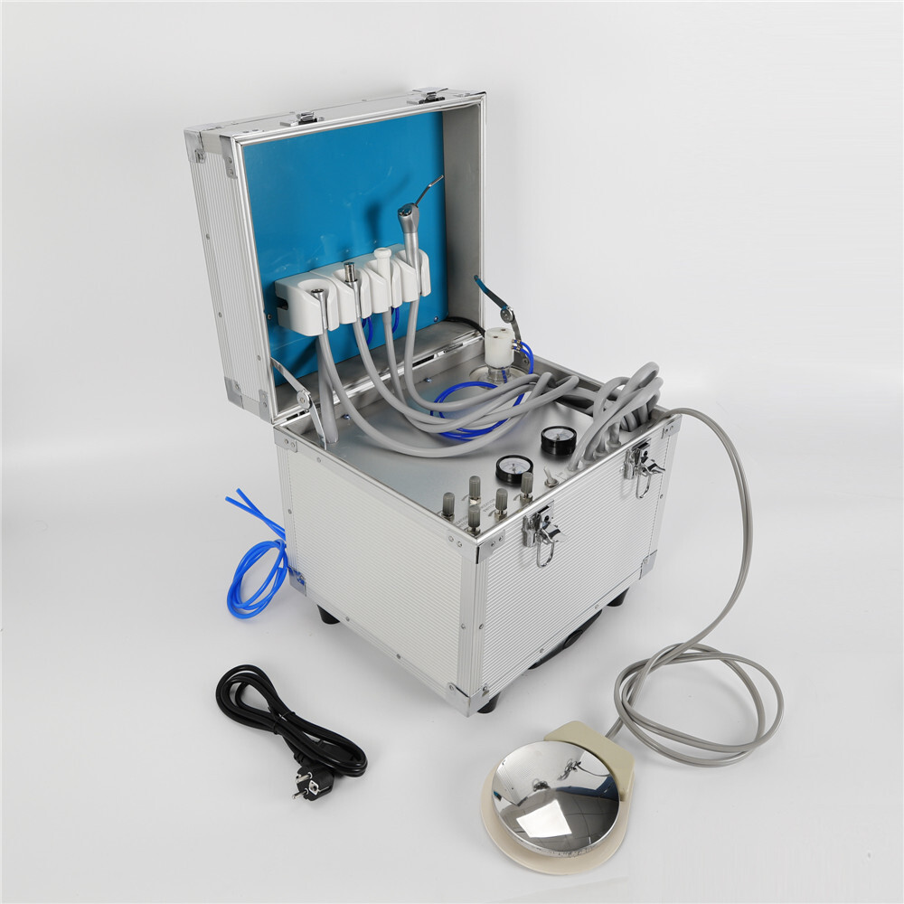 Portable Dental Delivery Unit: Rolling Box with 4 Holes Air Compressor Suction