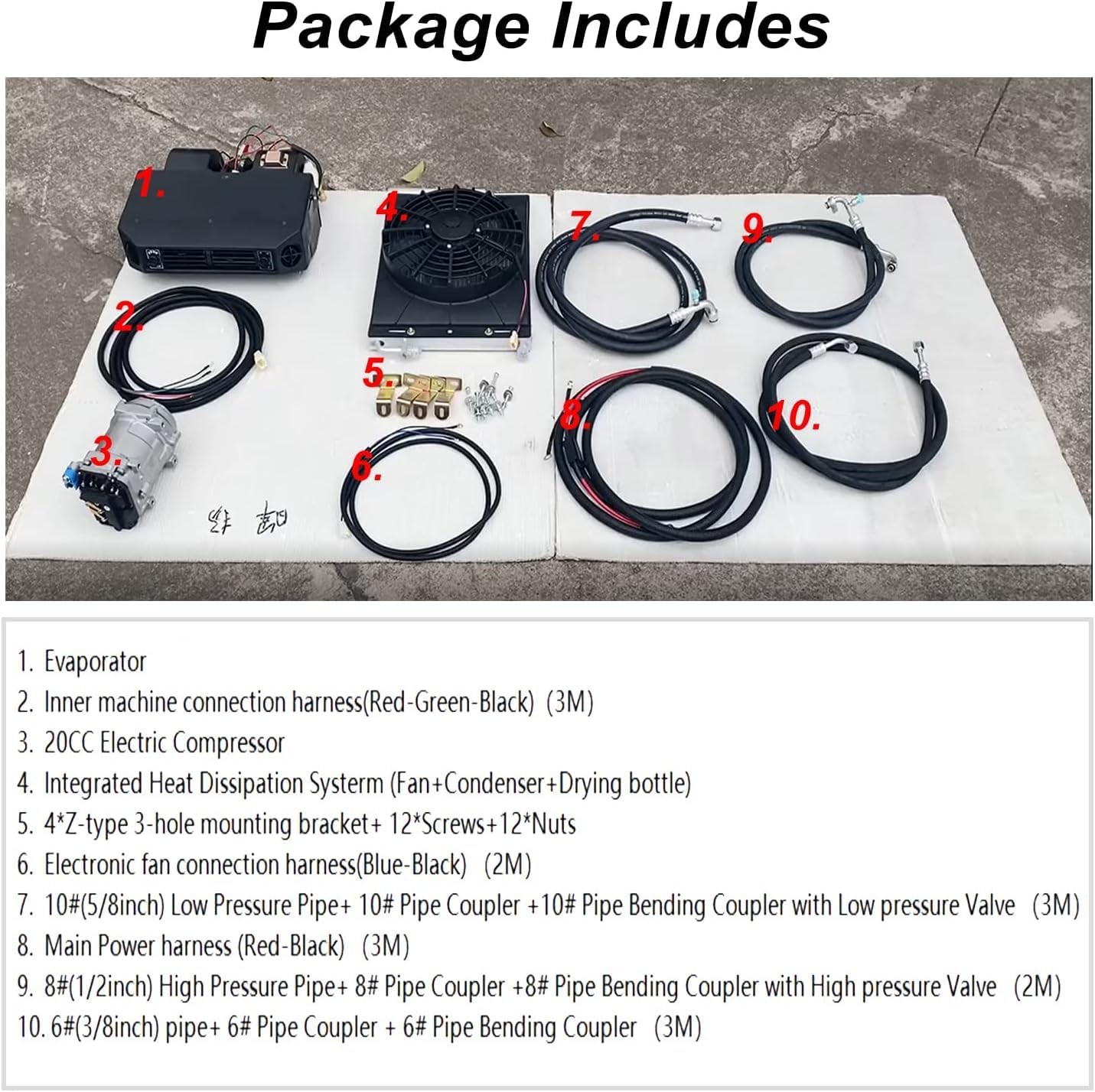 10000BTU 12V Under Dash Electric Air Conditioner Heating Cooling Kit Universal