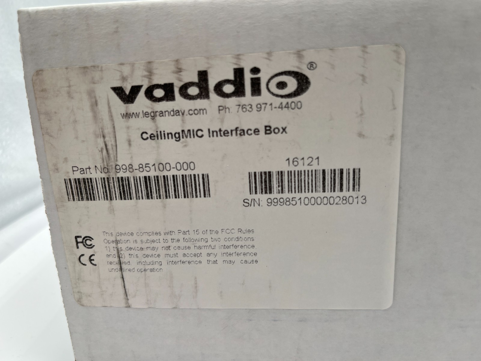 Brand New, Seald Vaddio Ceiling-Mic System Conference Room, 999-85100-000.