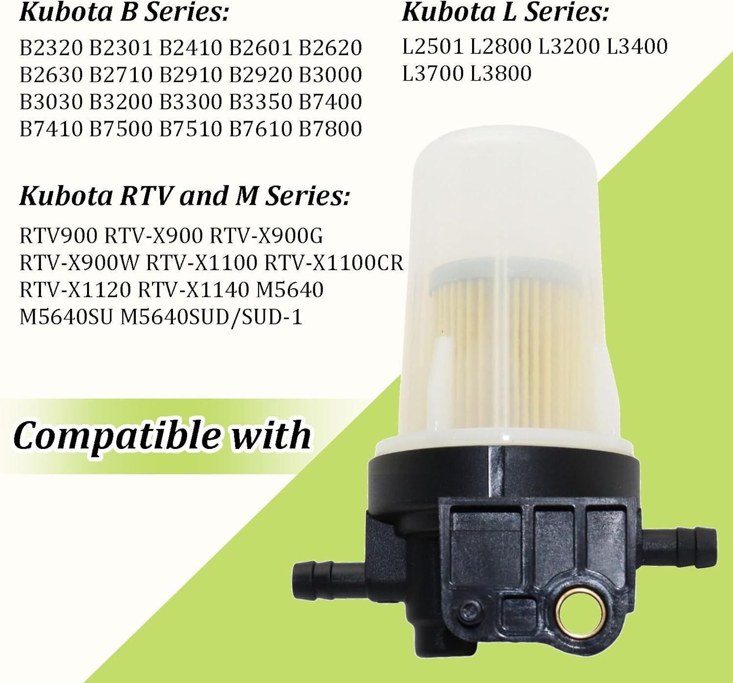 Fuel Filter Assembly & 2pcs Filter For Kubota B-Series 6A320-58862 6A320-58830