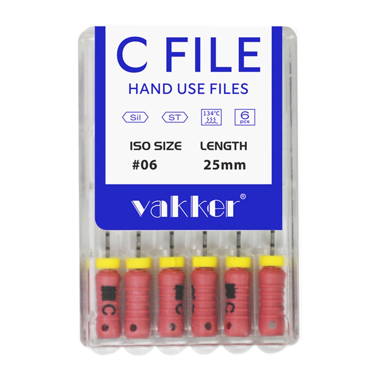 6pcs Dental Endodontic Root Canal Hand Use C Files Stainless Steel 21/25mm