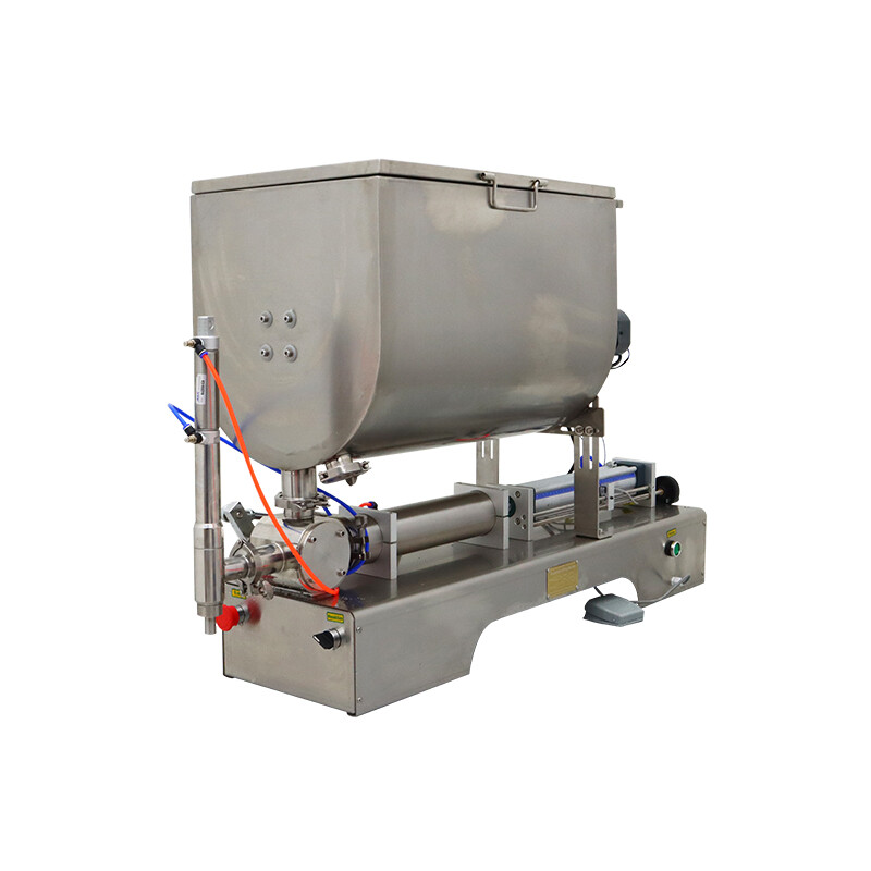 100-1000ml, Paste Filling Mixing Machine, Piston Filler Machine with Big Hopper