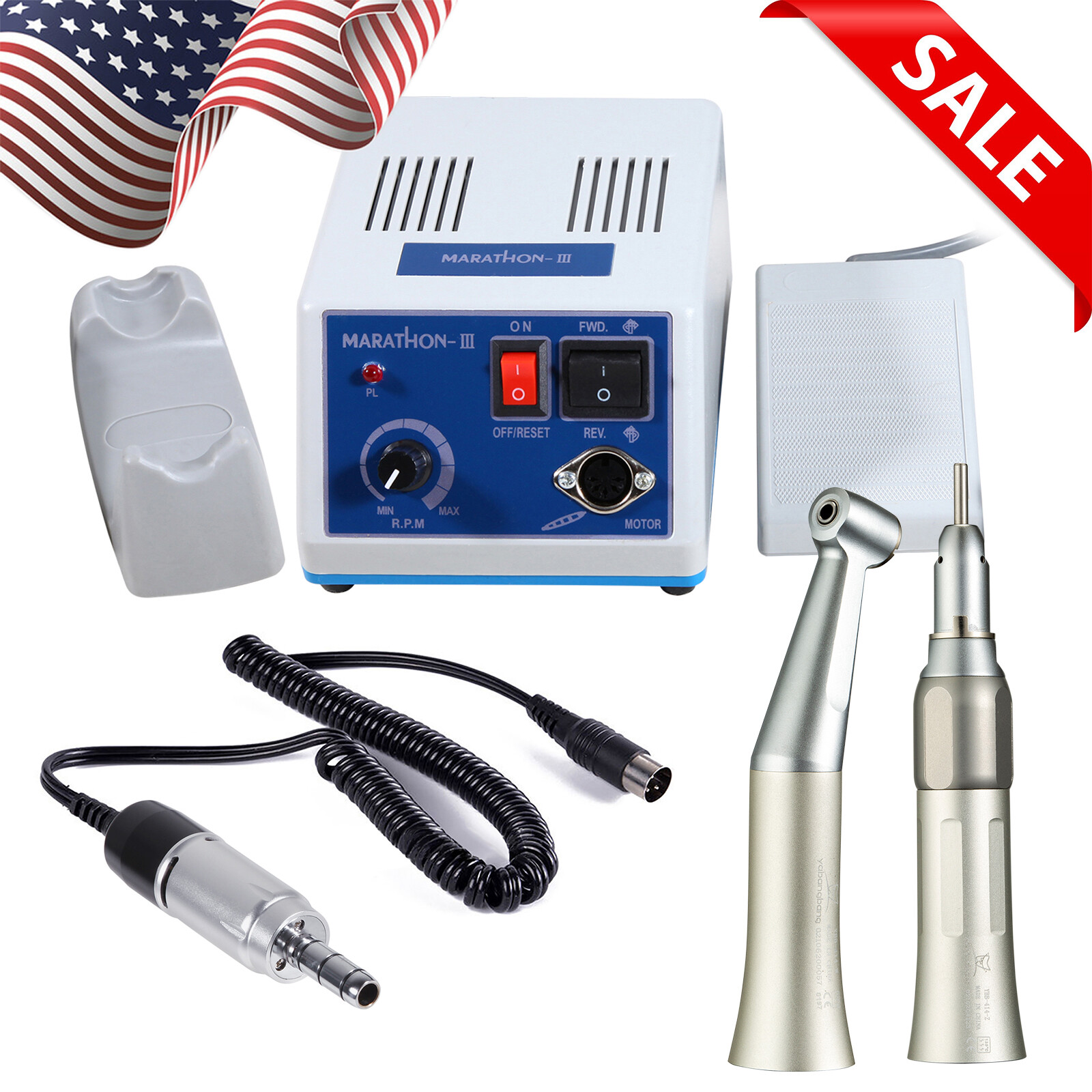 Dental Lab Electric Marathon Micromotor Polisher/Contra Angle/Straight Handpiece