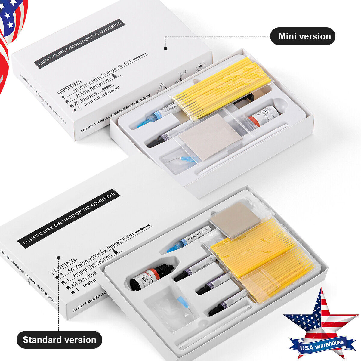 Dental Bracket Braces Glue Ortho Bonding Light Cure Resin Composite Kit