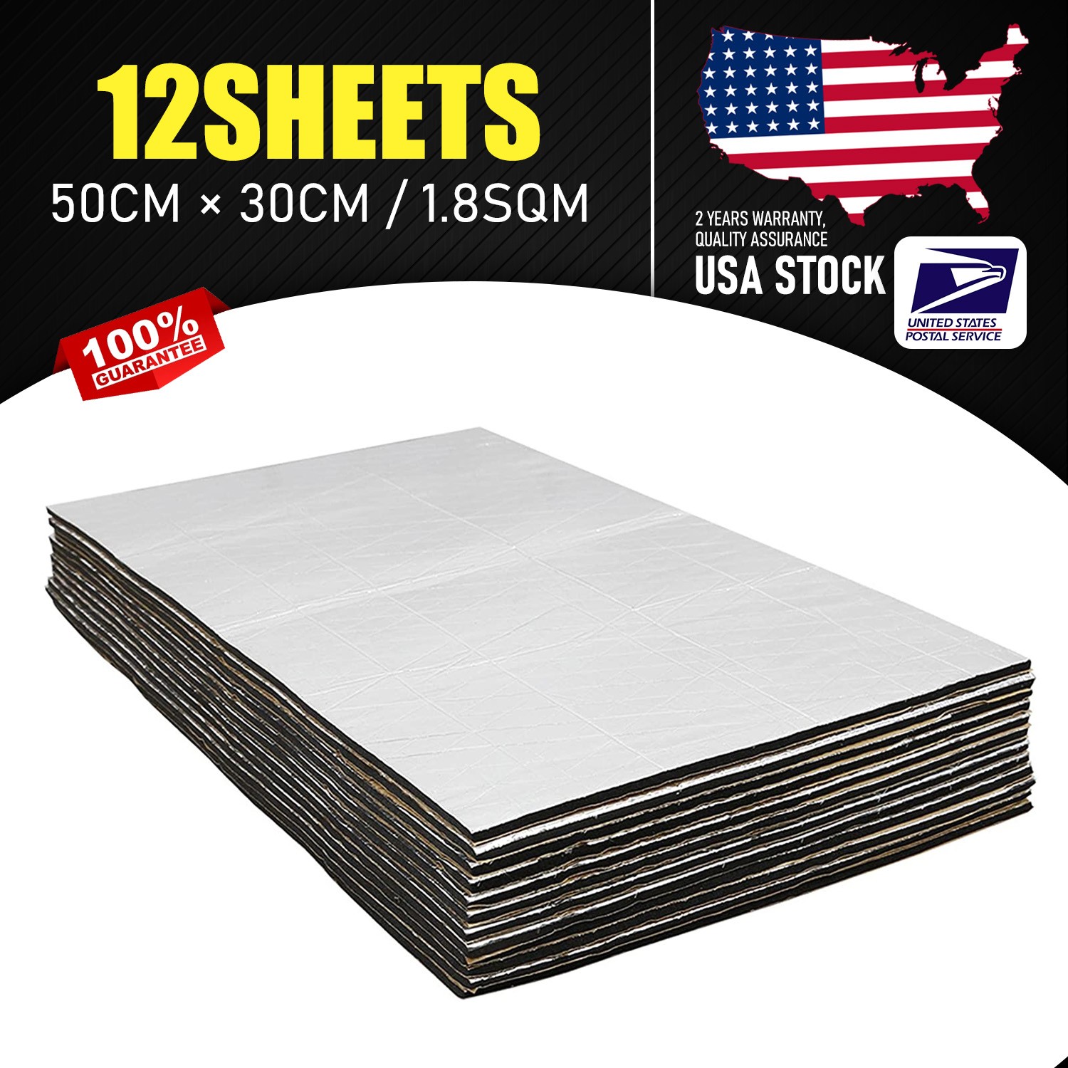 For Inner wall of ventilation duct Sound Deadener shock absorption Mat 19sqft