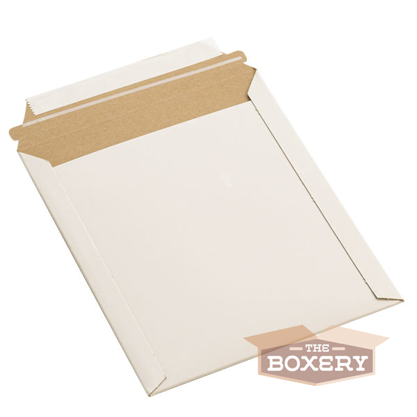 100 – 7×9» Rigid Flat Photo Mailers – Self-Seal – White from The Boxery