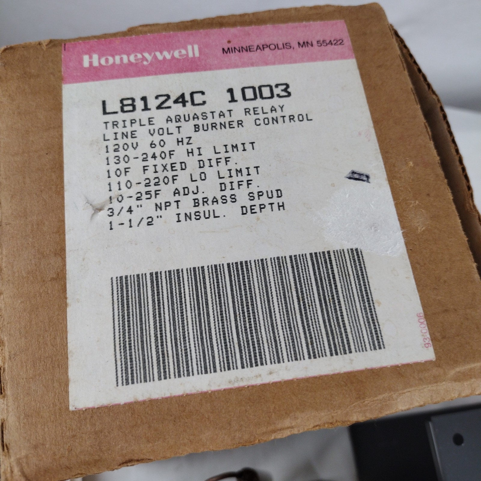 Honeywell L8124C1003 Triple Aquastat Relay