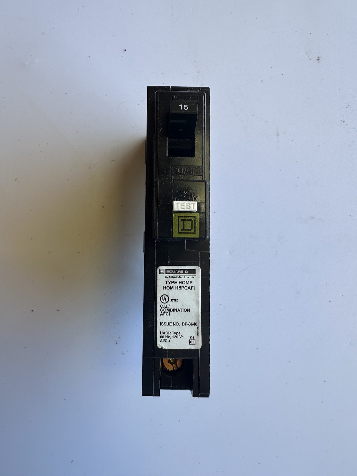 Square D Homeline 15 Amp Combination Arc fault Plug-On Neutral HOM115PCAFI