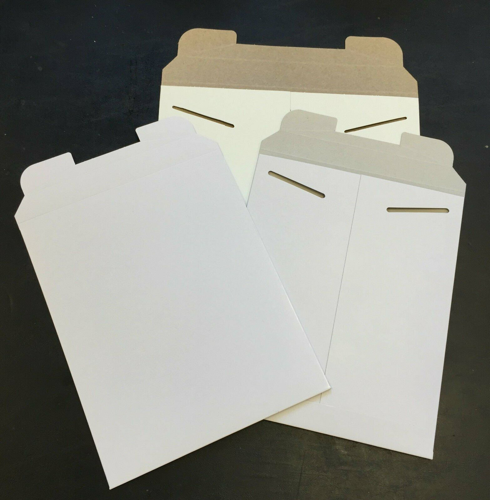 25 7 X 9 White No Bend Paperboard Tab Lock Rigid Photo Document Mailer
