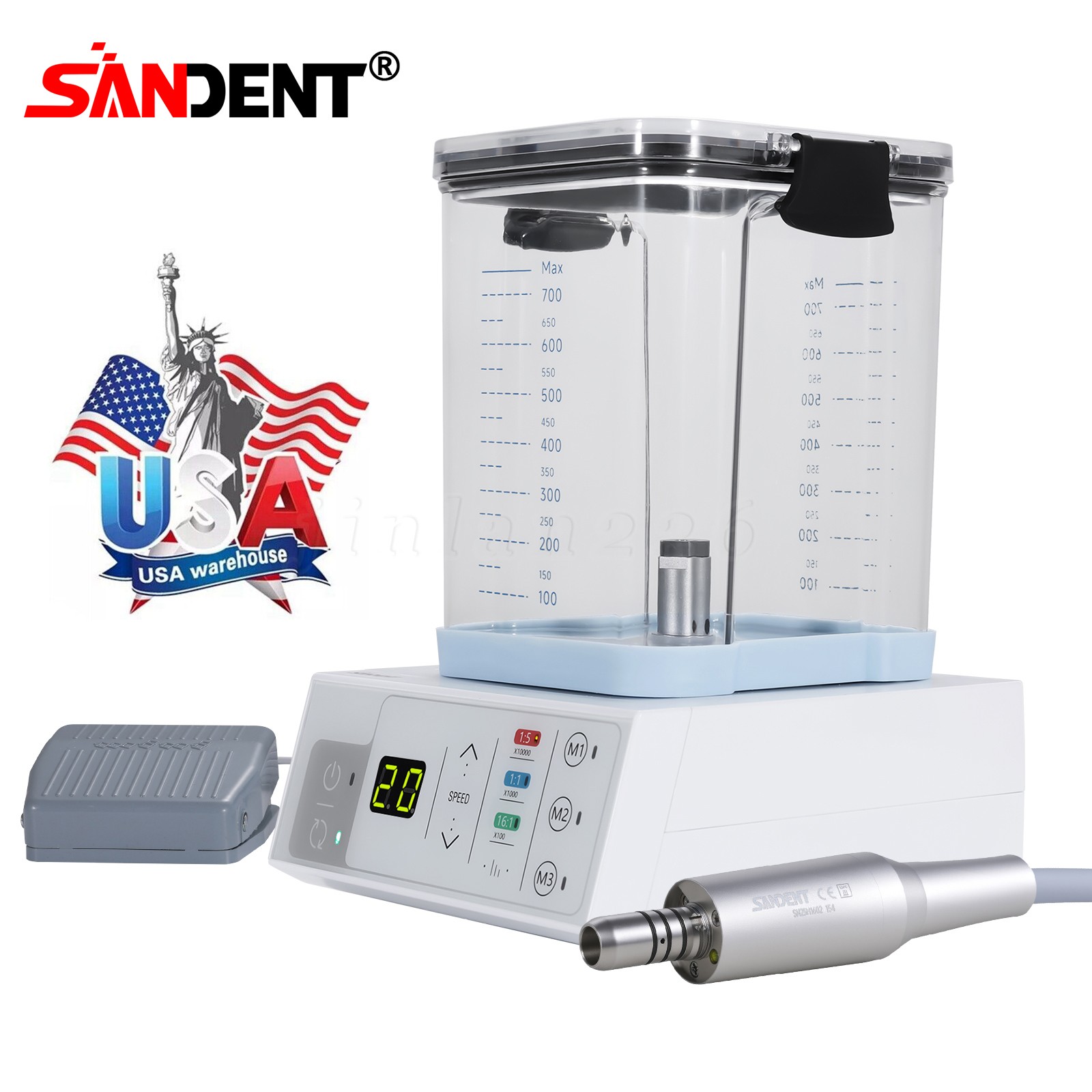 Dental LED Brushless Electric Micro Motor with Water Tank For Practice E-Type