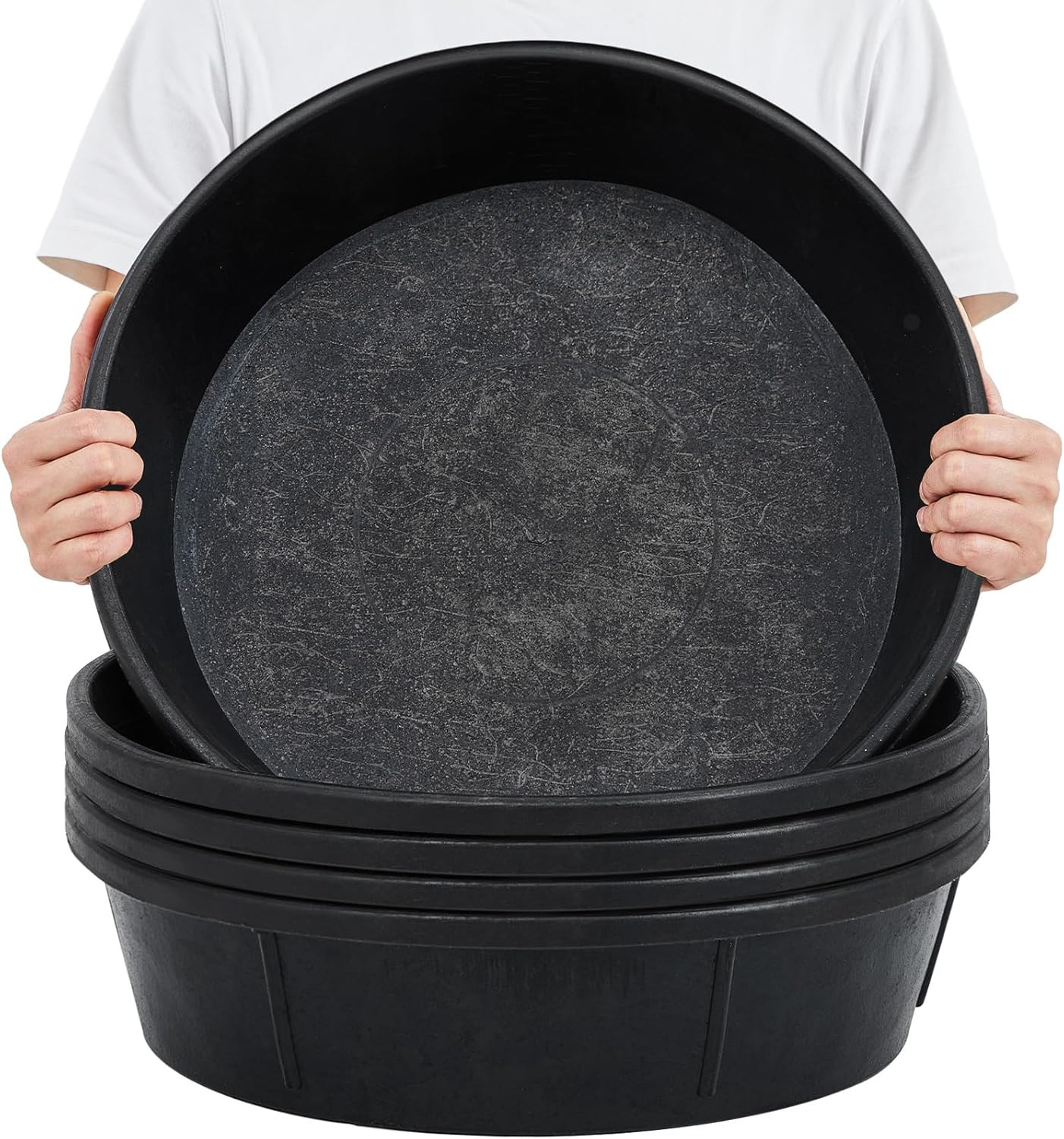 5 Pcs Rubber Feed Pan 12 Quart/ 3 Gallon Utility Horse Feed Bucket Rubber Bowl C