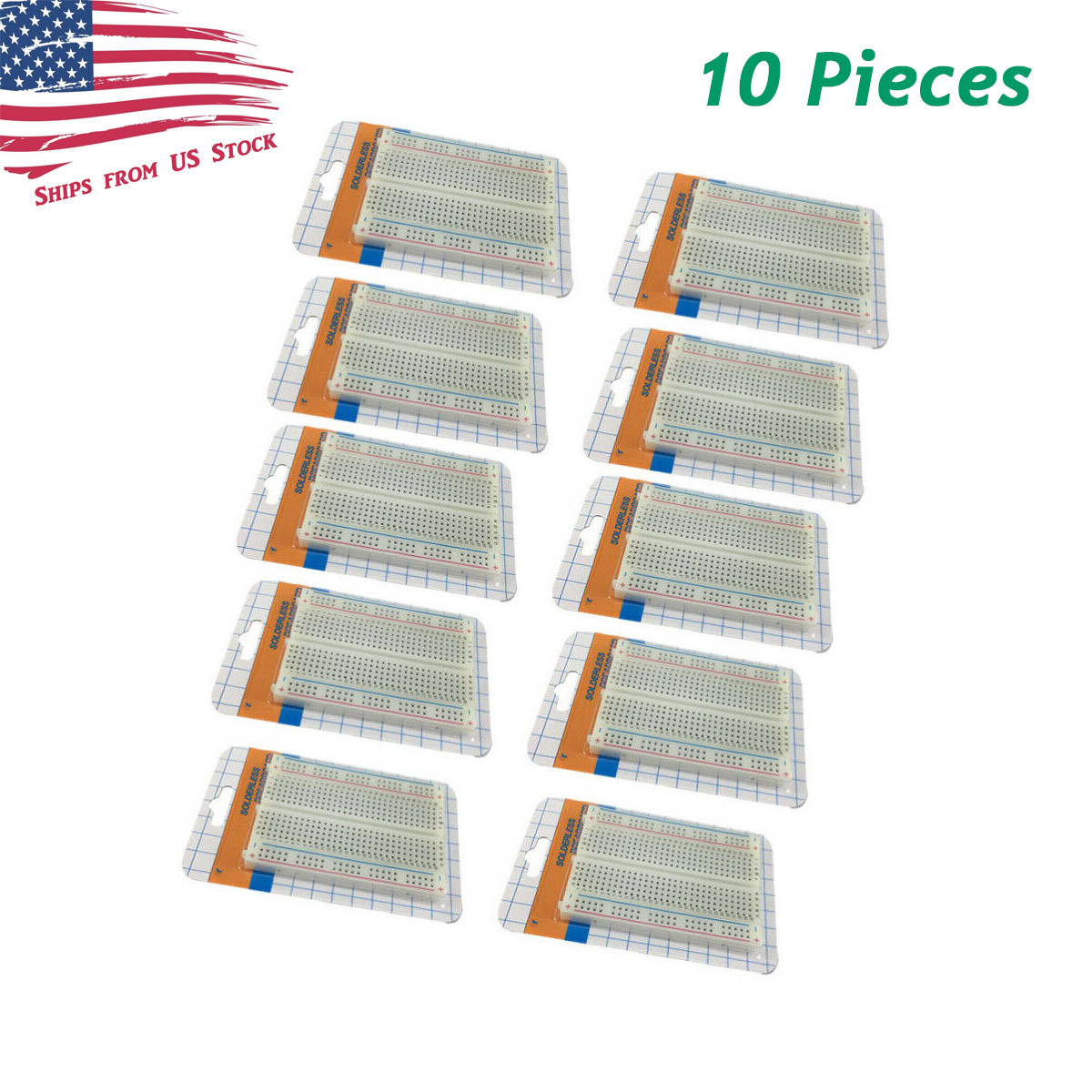 10X 400 Point Solderless Prototype PCB Breadboard Protoboards 10Pcs US