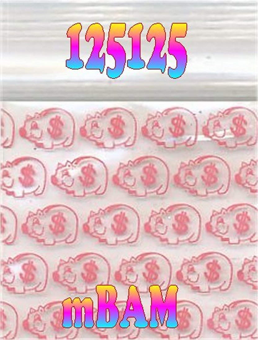 100 PACK PIGGY BANKS 125125 APPLE MINI ZIP BAGGIES 1.25×1.25″