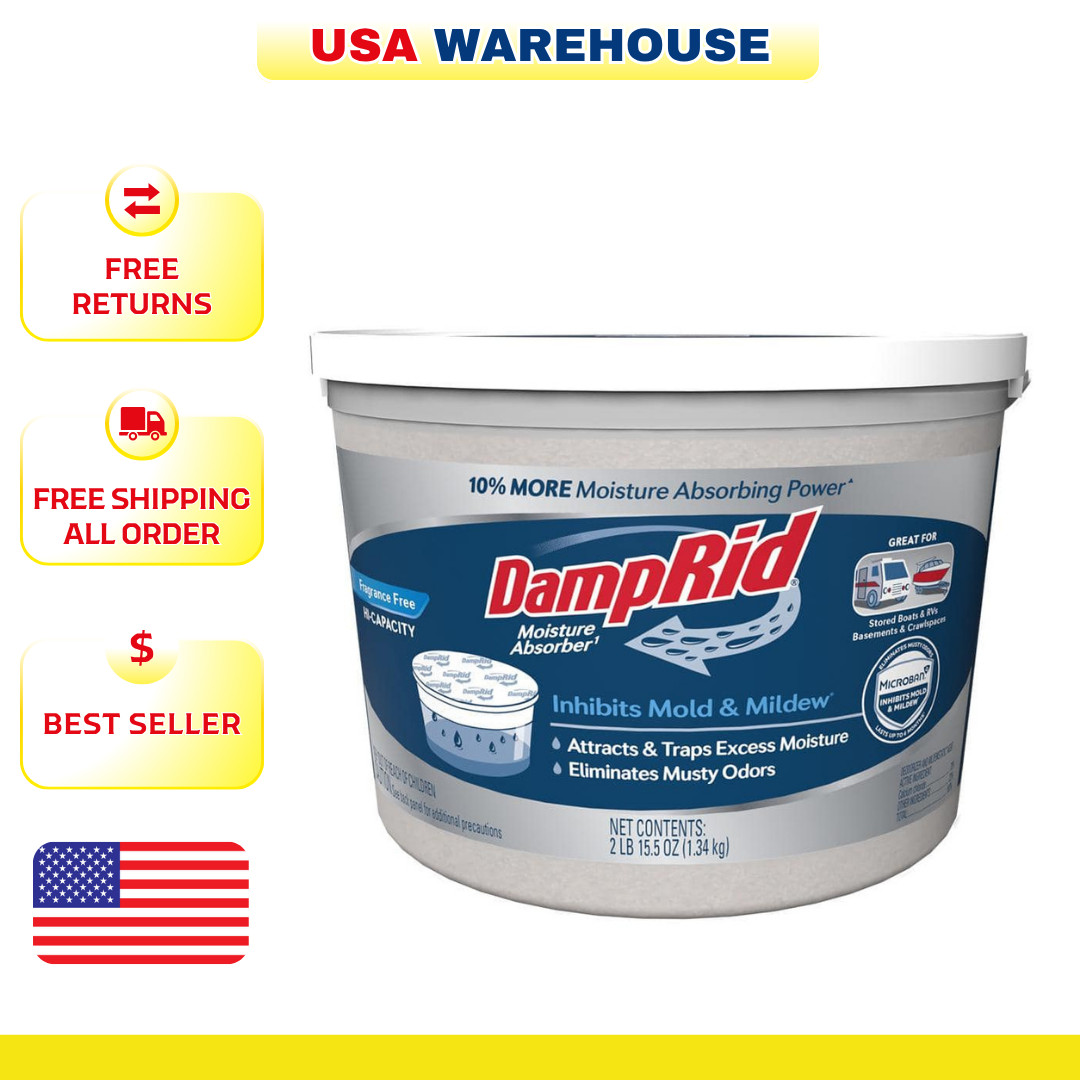 NEW DampRid 2 Lb. 15.5 Oz. Moisture Absorber Hi-Capacity Bucket Fragrance Free