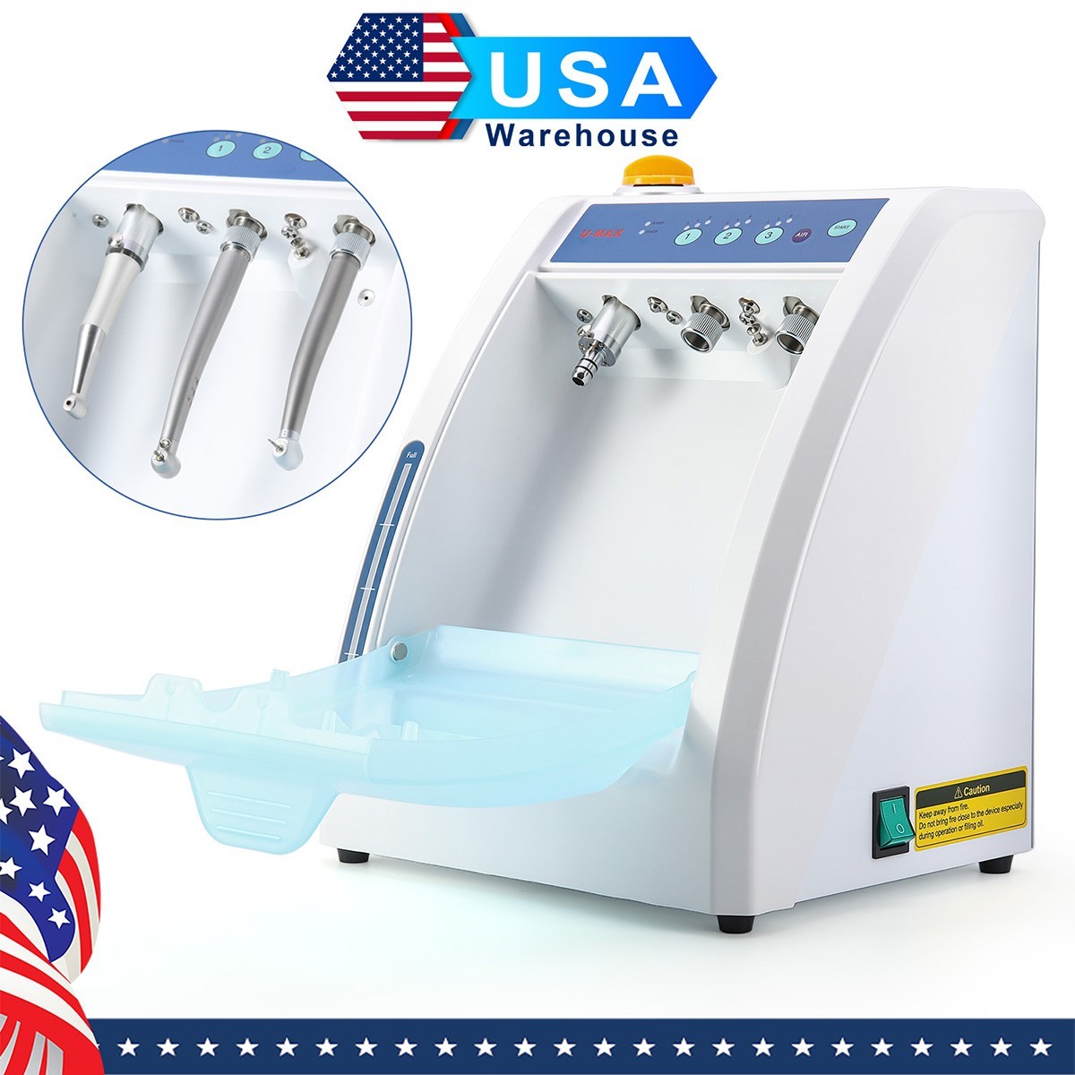 Portable Dental Delivery Unit Cart 4 Holes /Handpiece Maintenance Lubrication