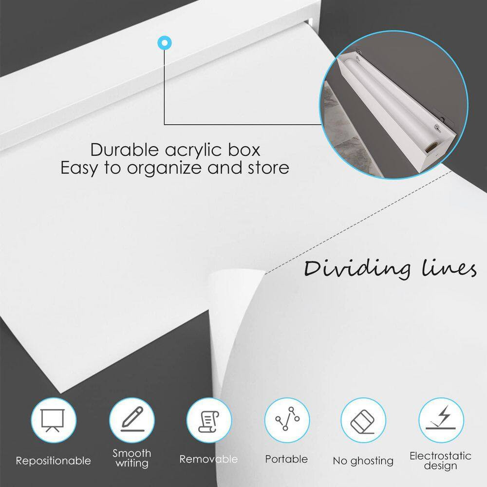 2 Pack Static Cling Dry Erase Sheets Removable Reusable Whiteboard Poster Paper