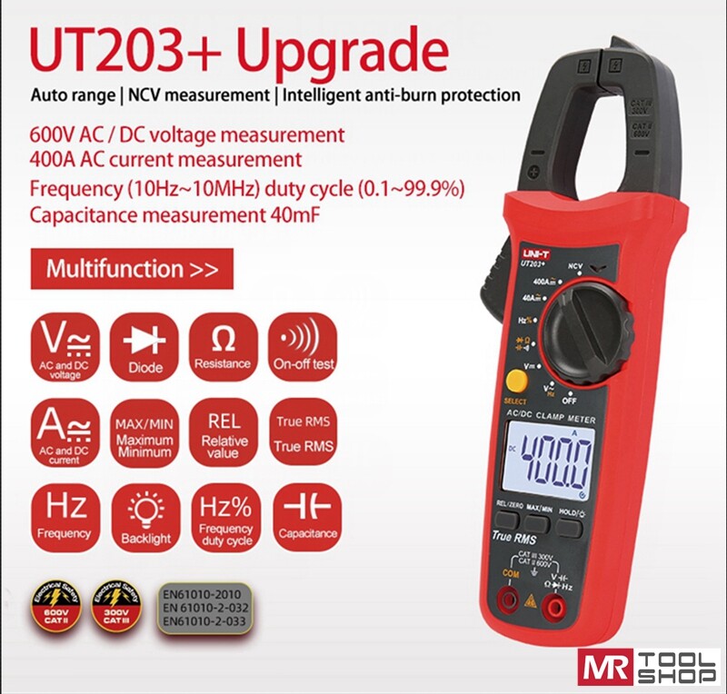 UNI-T True RMS Digital Clamp Meter Auto Range Multimeter AC DC Volt Amp NCV Test